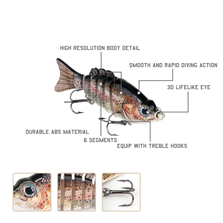 13 см 20 г рыболовные воблеры 6 сегментов Swimbait Crankbait приманка для рыбалки с