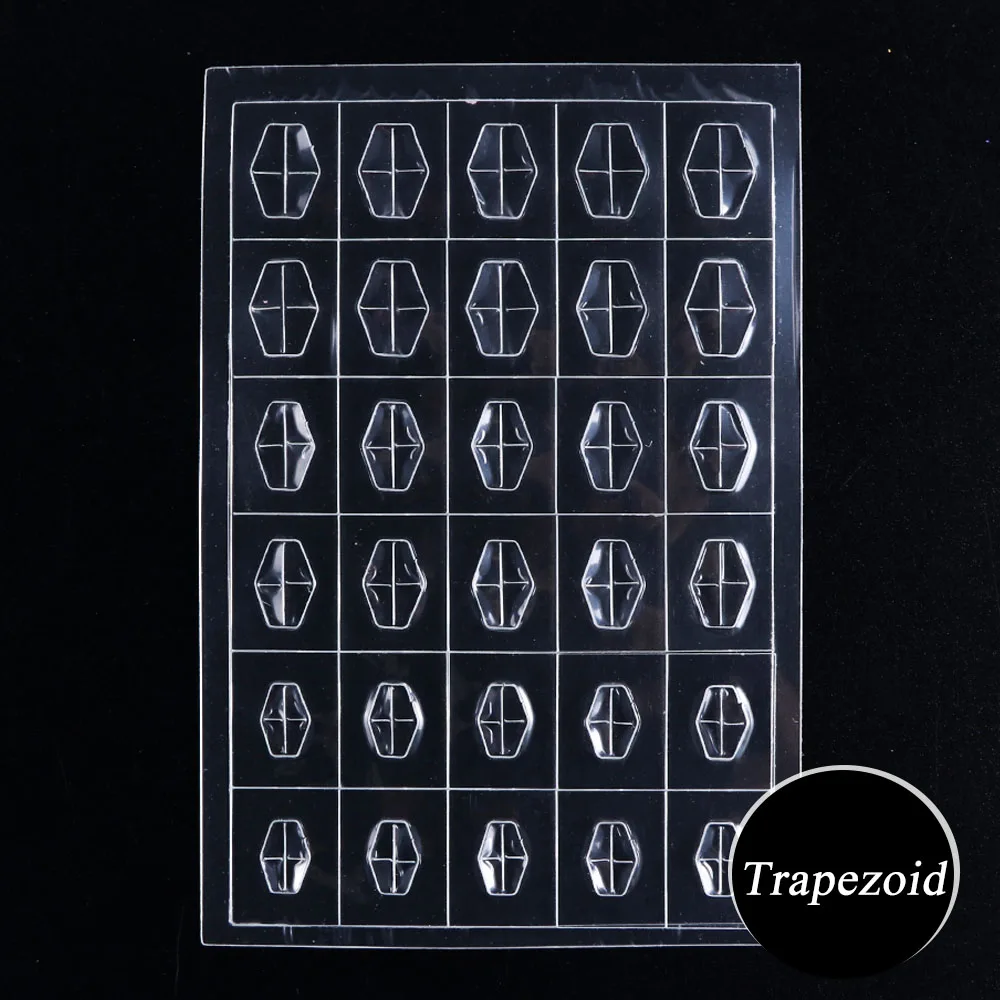 Trapezoid 3D наклейки для ногтей, слайдер с кристаллами и драгоценными камнями, Овальный трафарет для дизайна ногтей с ромбовидным рисунком, УФ-гель, руководство, Алмазное украшение, моделирование, маникюр LA783 - Цвет: Trapezoid