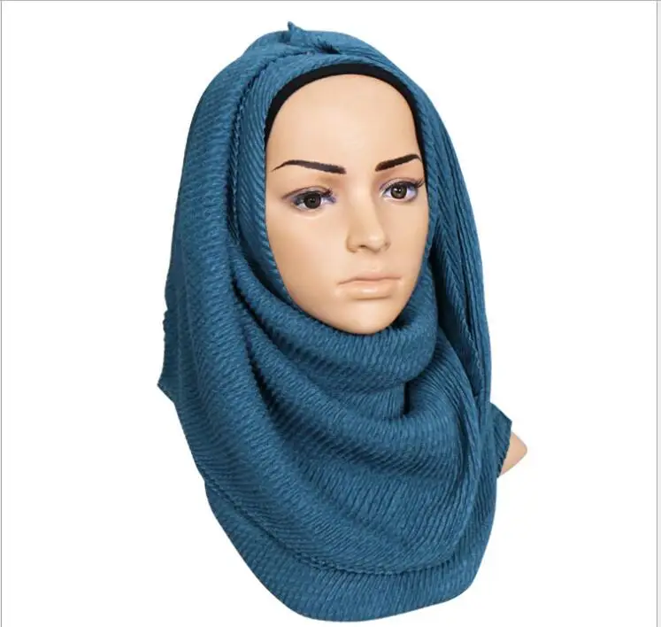 

Fashion Cotton Wrinkled Scarves Malaysia Arab Isamic Muslim Hijabs Long Shawl And Wrap Women Turban Headscarf Pashmina 80*180cm