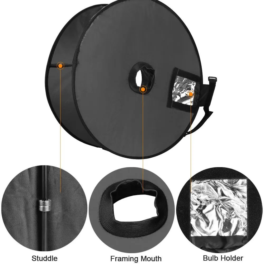 Wrumava круглый софтбокс 18 ''/45 см складной магнитный макро кольцо рассеиватель для вспышки Microspur портретной