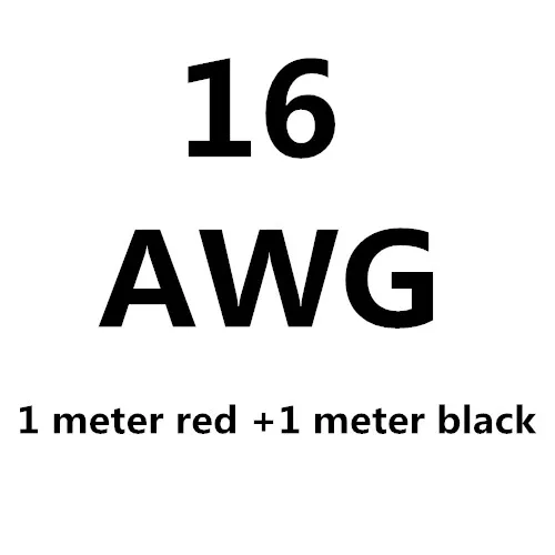 1 метр черный+ 1 метр Красный силиконовый провод 12AWG 14AWG 16AWG 22AWG 24AWG термостойкий мягкий силиконовый кабель - Цвет: 16AWG