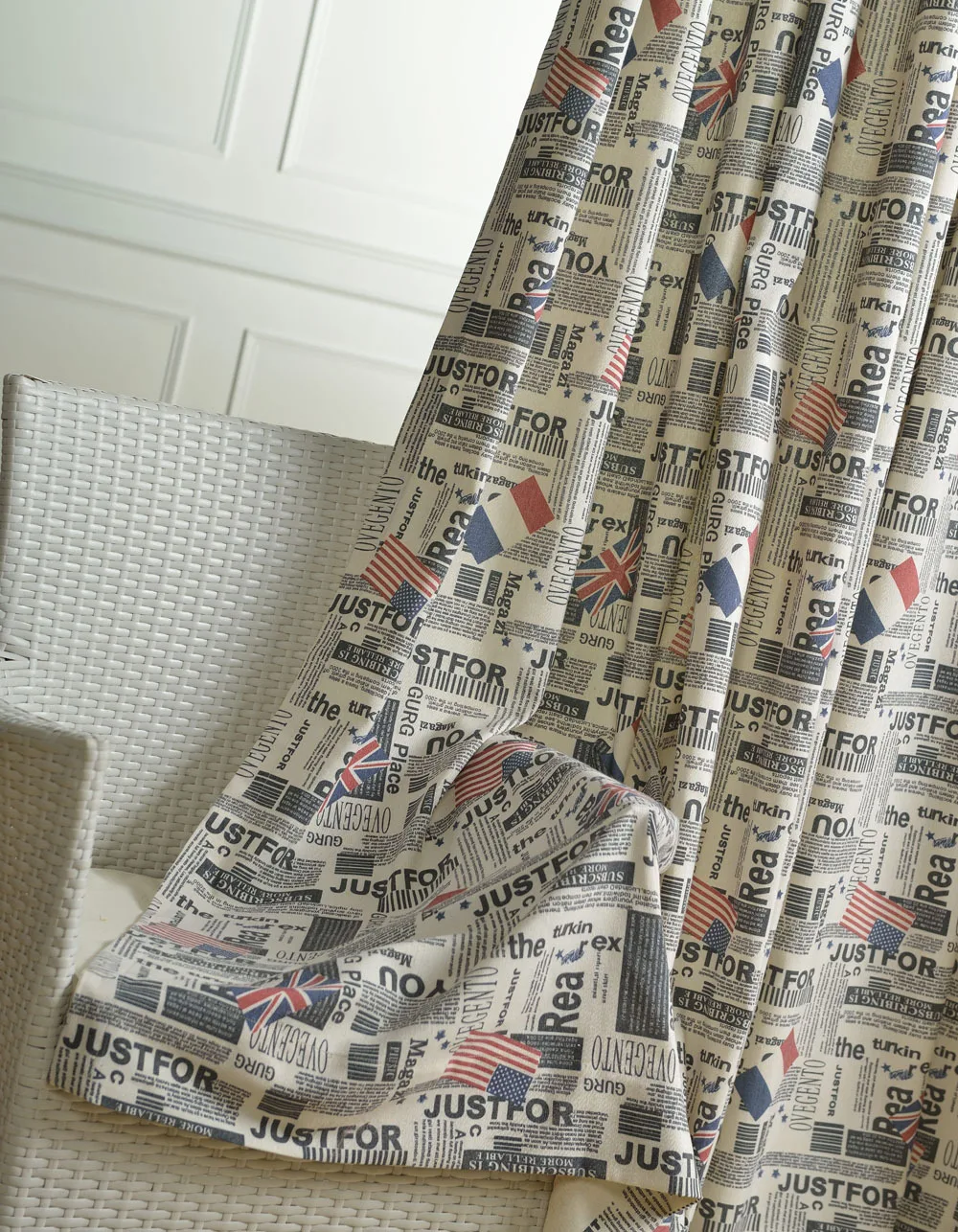 Текстильные ткани с принтом серия флагов и газет занавески из Мультяшные на окна