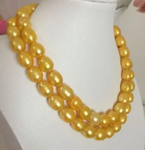 

elegant 12-13mm south sea gold baroque pearl neklace 18"19">free shipping