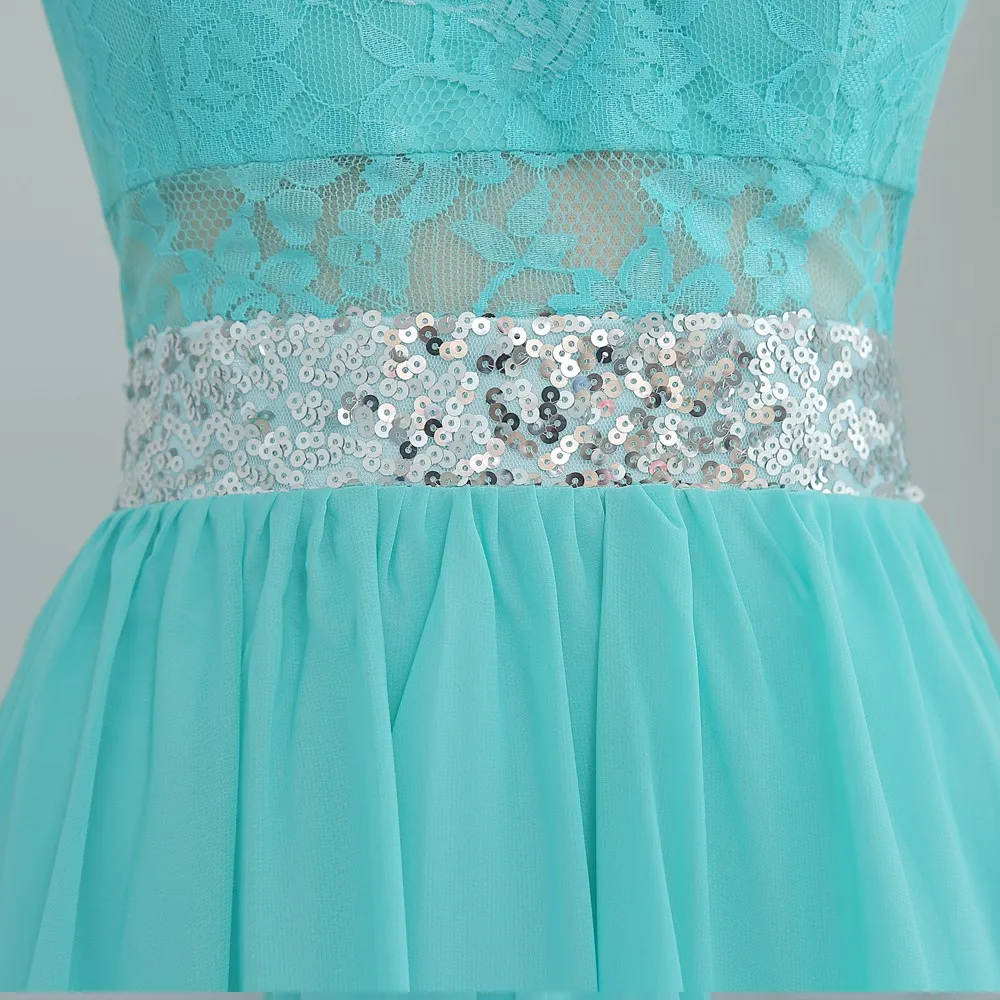 

Mint Green Bridesmaid Dresses Under 50 A-line See Through Chiffon Lace Sequins Wedding Party Dresses