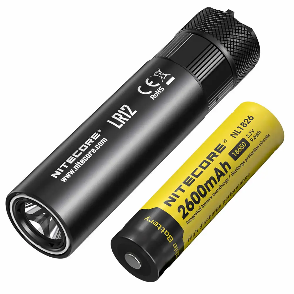 with 2600mAh Battery NITECORE LR12+ 18650 перезаряжаемая батарея выдвижной диффузор позволяет фонарь фонарик для чтения на открытом воздухе Кемпинг - Испускаемый цвет: with 2600mAh Battery