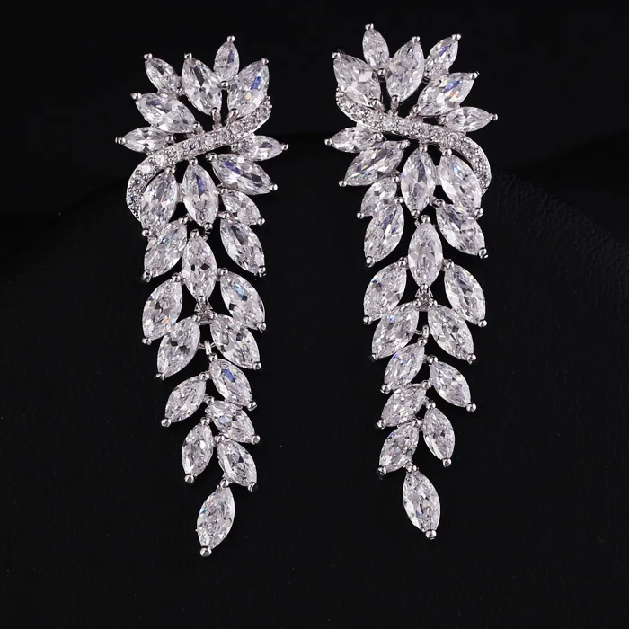 AAA + циркониевые Модные лучшие прозрачные микро CZ камни Кластерные серьги для