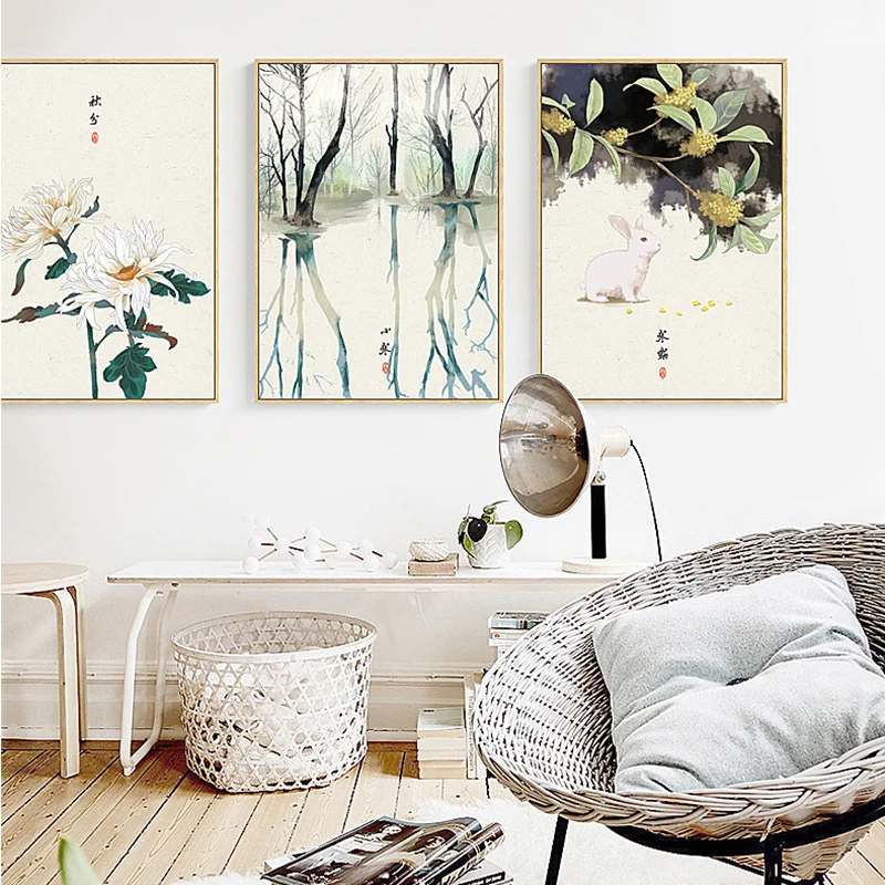 Новый китайский Стиль растения урожай пейзаж живопись на холсте искусство