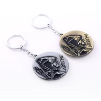 superhero series green arrow logo keychain 2 colors key ring for mens gifts fashion jewelry wholesaleretail