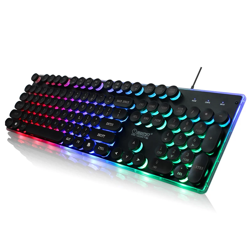 Механическая игровая клавиатура с RGB подсветкой 104 клавиш USB проводная и мышь для
