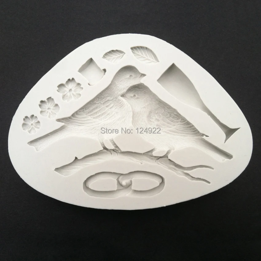 

Wholesale 10 Pcs Inseparable King Bird Silicone Sugarcraft Moulds, Fondant Cake Decorating Tools