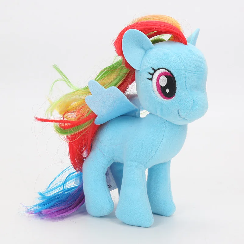 17 см, плюшевые игрушки My Little Pony, дружба-это волшебная редкость, Спайк, Эпплджек, Флаттершай, радуга, Дэш, сумеречные сверкающие куклы - Цвет: blue