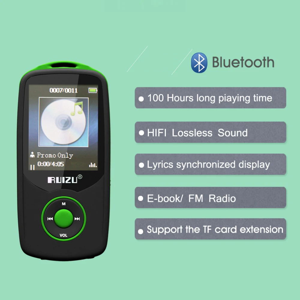 Ruizu X06 Портативный без потерь цифровой Спорт Экран Hifi аудио Mp 3 мини Музыка Mp3 плеер