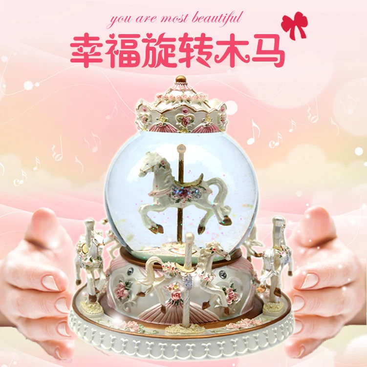 Хрустальный шар карусель музыкальная шкатулка креативная отправка подруге жене