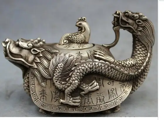 

decoration copper silver factory outlets Chinese Silver Longevity Shou Dragon Turtle Phoenix Statue Incense Burner Censer