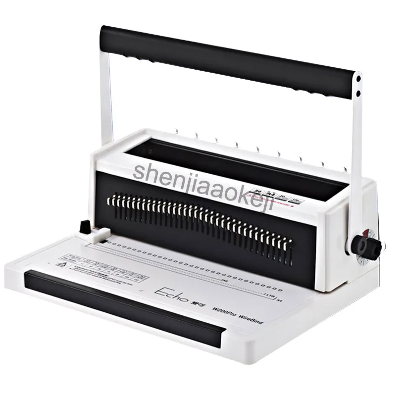 

Iron ring binding machine text tender wire binding machine W200PRO double coil full pumping knife binding machine A4 size 1pc