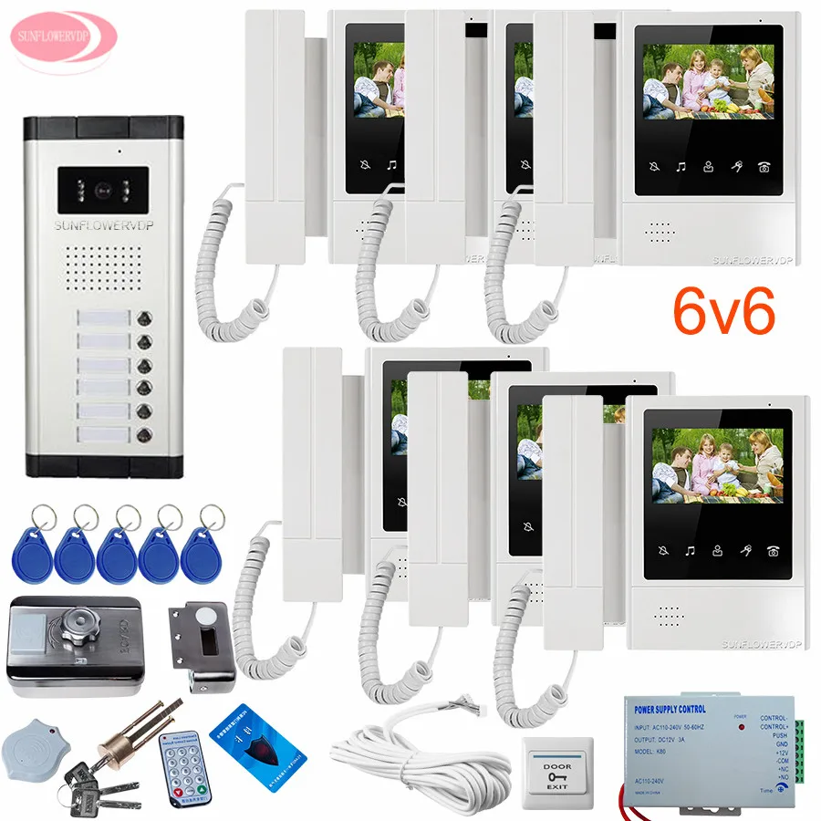 Домашний видеодомофон 4 3 дюйма видеозвонк для входной двери + Разблокировка Rfid