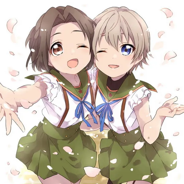 Школа Живите! Квадратное полотенце аниме Kei Shido & Miki Naoki 23*23 см #40413|square towel|anime toweltowel