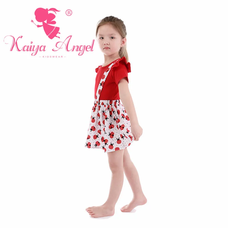 Летняя одежда для маленьких девочек от Kaiya Angel эксклюзивный детский красный