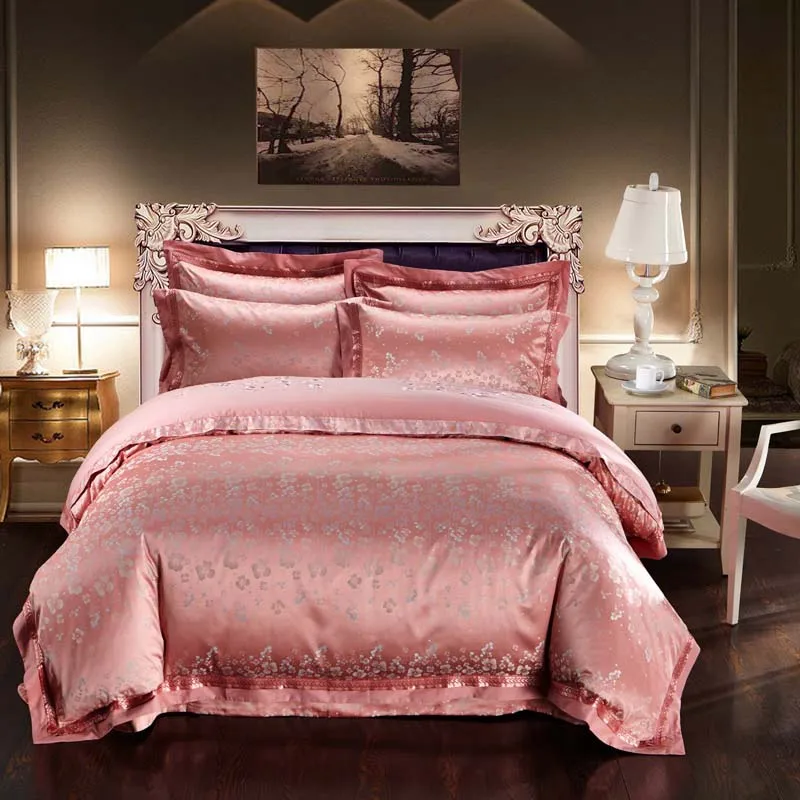 Горячая Постельное белье жаккард хлопок роскошный сатиновый постельный