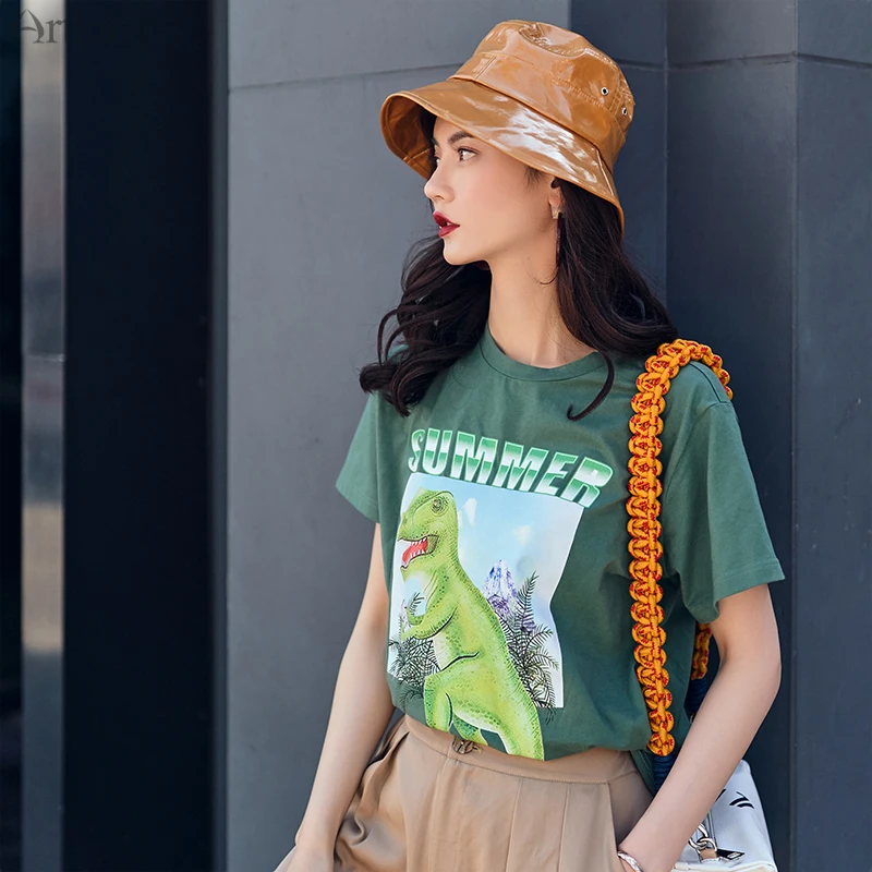 Женская футболка с коротким рукавом ARTKA белая Свободная Повседневная из 2019