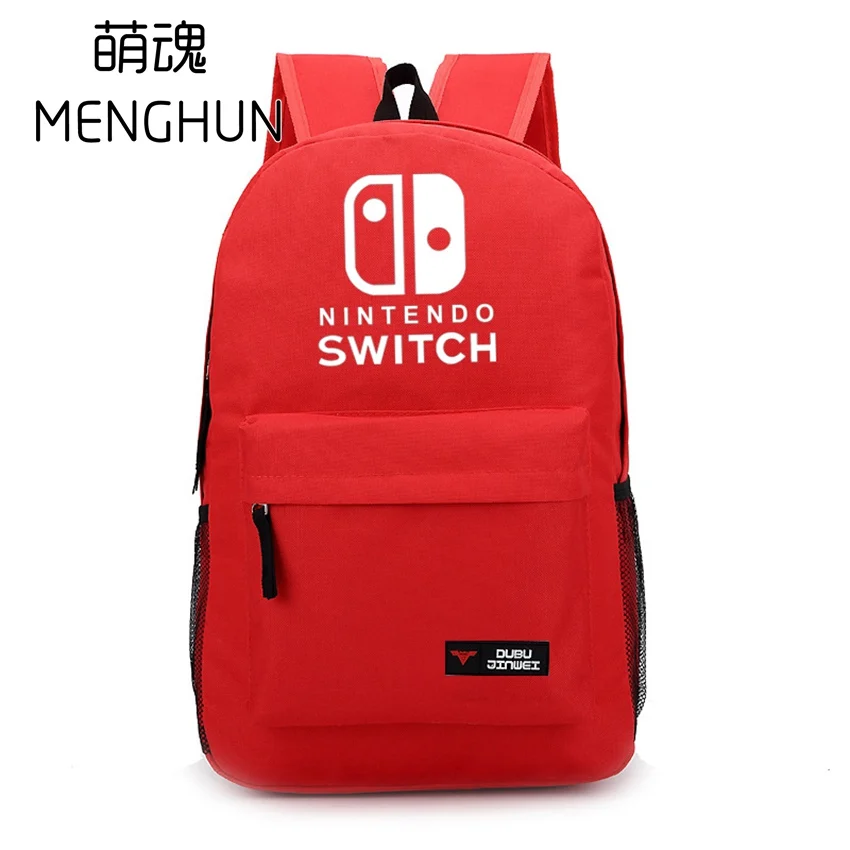 Милый красный нейлоновый рюкзак NS с принтом логотипа рюкзаки NS switch рюкзаки игровая консоль логотип печать игровые вентиляторы рюкзак nb207 - Цвет: 1