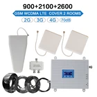 Усилитель мобильного сигнала GSM WCDMA LTE 2G 3G 4G усилитель сигнала 70 дБ усиление ЖК-дисплей для 2 комнат 900 2100 2600