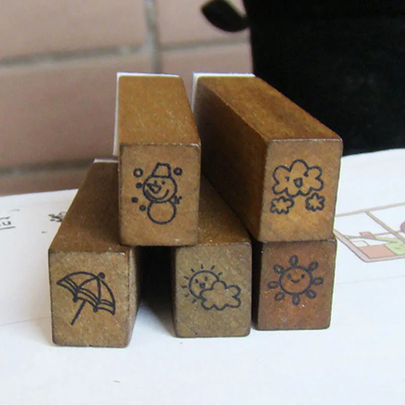 28 pieces / box number stamp DIY number stamp sealed wooden boxed retro diary accessories children's gifts