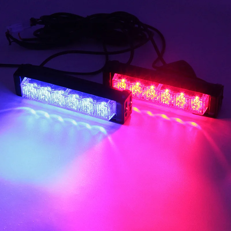 12 В красный синий желтый белый автомобильный полицейский стробоскоп вспышка