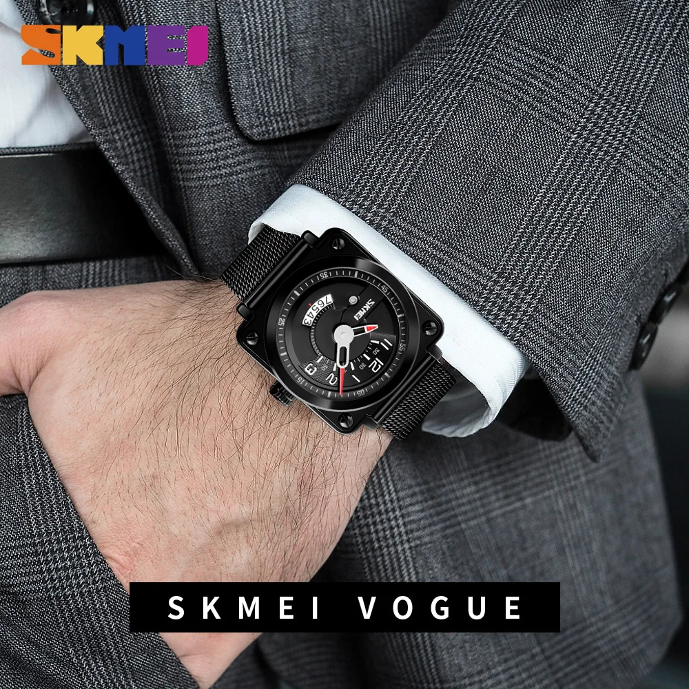 Новинка 2019 SKMEI модные мужские часы из нержавеющей стали Кварцевые Топ люксовый
