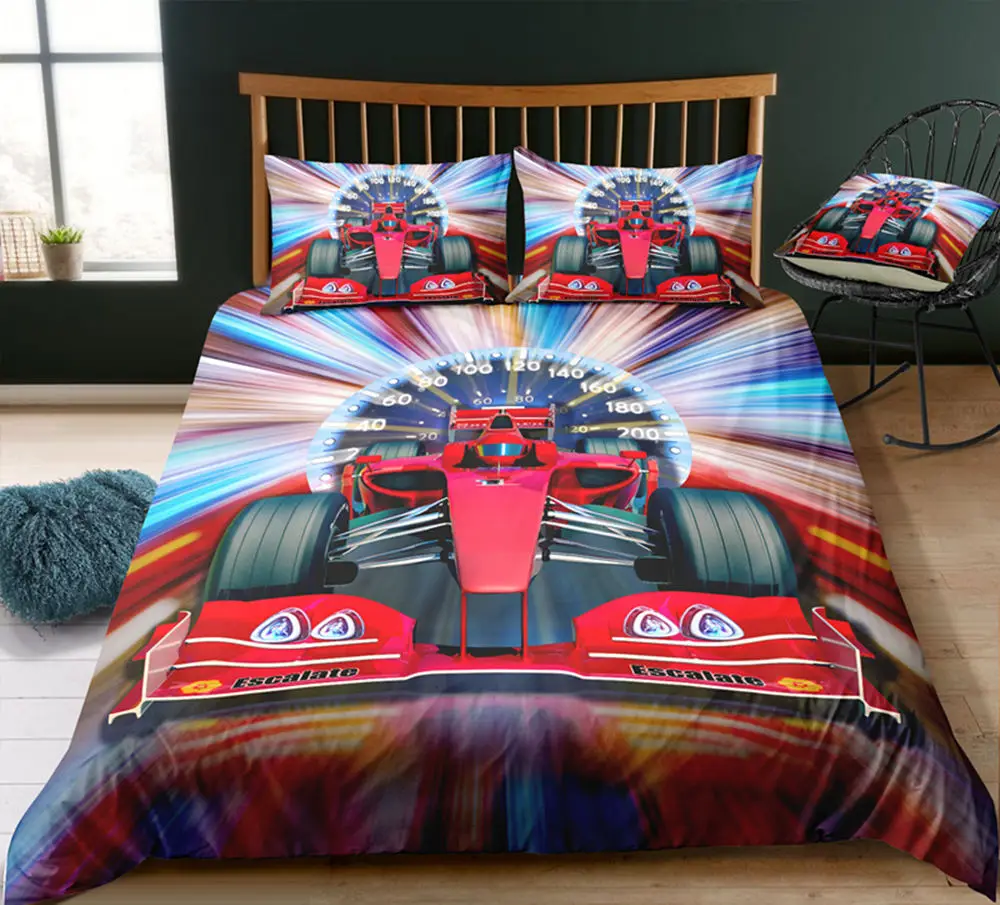 

Thumbedding Dropship Experience Car Racing Bedding Set King Size 100% Microfiber Twin Full Queen 3D Duvet Cover With Pillowcase