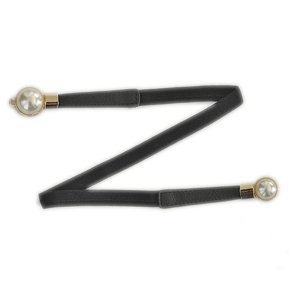 Женский тонкий эластичный пояс украшенный искусственным жемчугом новинка |