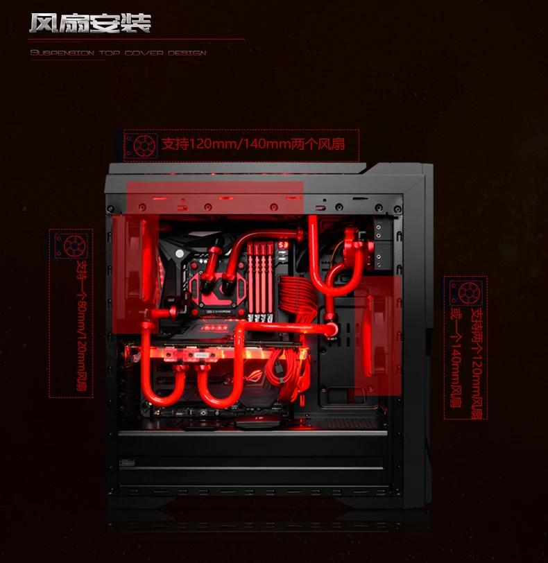 Чехол для компьютера DEEPCOOL Dukase(поддержка материнской платы ATX/Поддержка водяного охлаждения/независимый источник питания/боковой сквозной