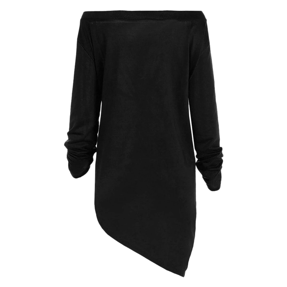 Новинка 2018 Футболка Топ с принтом оленя длинный рукав вырез лодочкой модная для