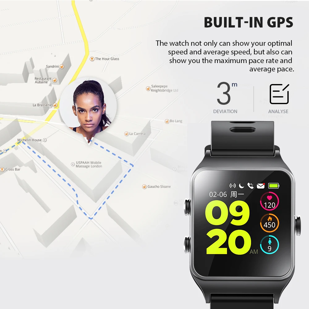 1 год гарантии Makibes BR3 мужские и женские GPS мульти спортивные Смарт часы Strava