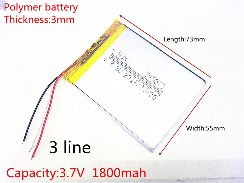 3 линии литр энергии батарея 305573 3,7 V 1800mah 305570 305575 PLIB литий-ионный/полимерный литий-ионных аккумуляторов в