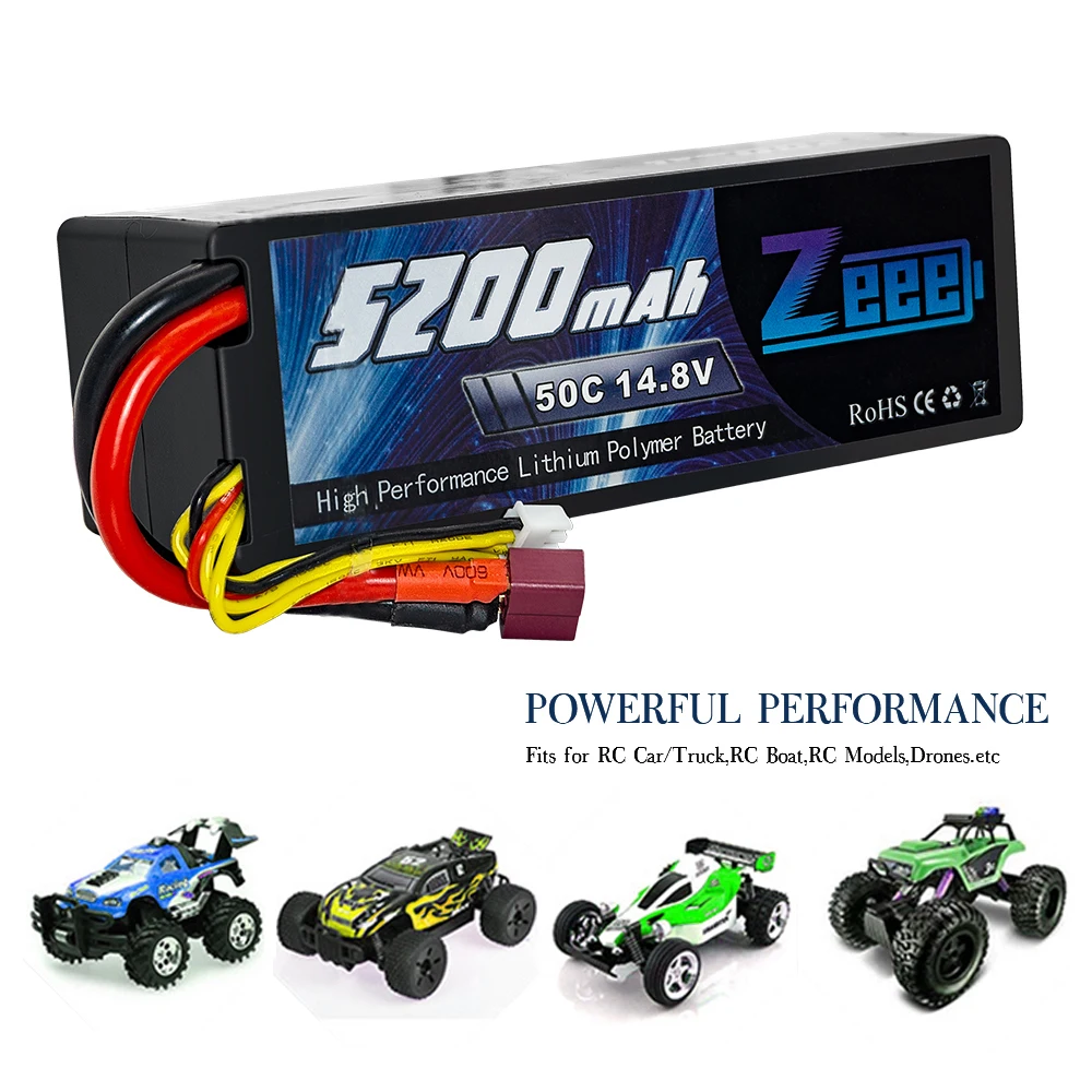 Zeee 5200 мАч аккумулятор с ру для RC автомобиля 4S RC LiPo батарея LiPo 14,8 в 4S 50C с штекером Deans для RC вертолета автомобиля лодки грузовика
