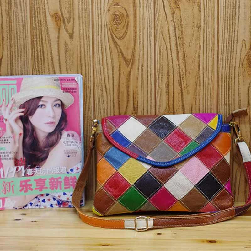 Сан Мари Для женщин Повседневное сумки Красочные Мода клетчатая сумка на плечо