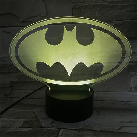 3D светодиодный светильник с символикой Бэтмена Лиги справедливости ночник