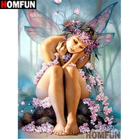 homfun full squareround drill 5d diy diamond painting butterfly fairy 3d embroidery cross stitch 5d home decor a13706