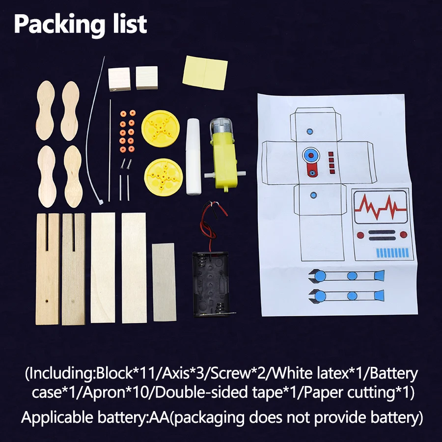 Walking Robot Model Kits Toys for Boys Wooden Electric Experiment Science Handmade Assembly Models Educational Toy Study Hobbies