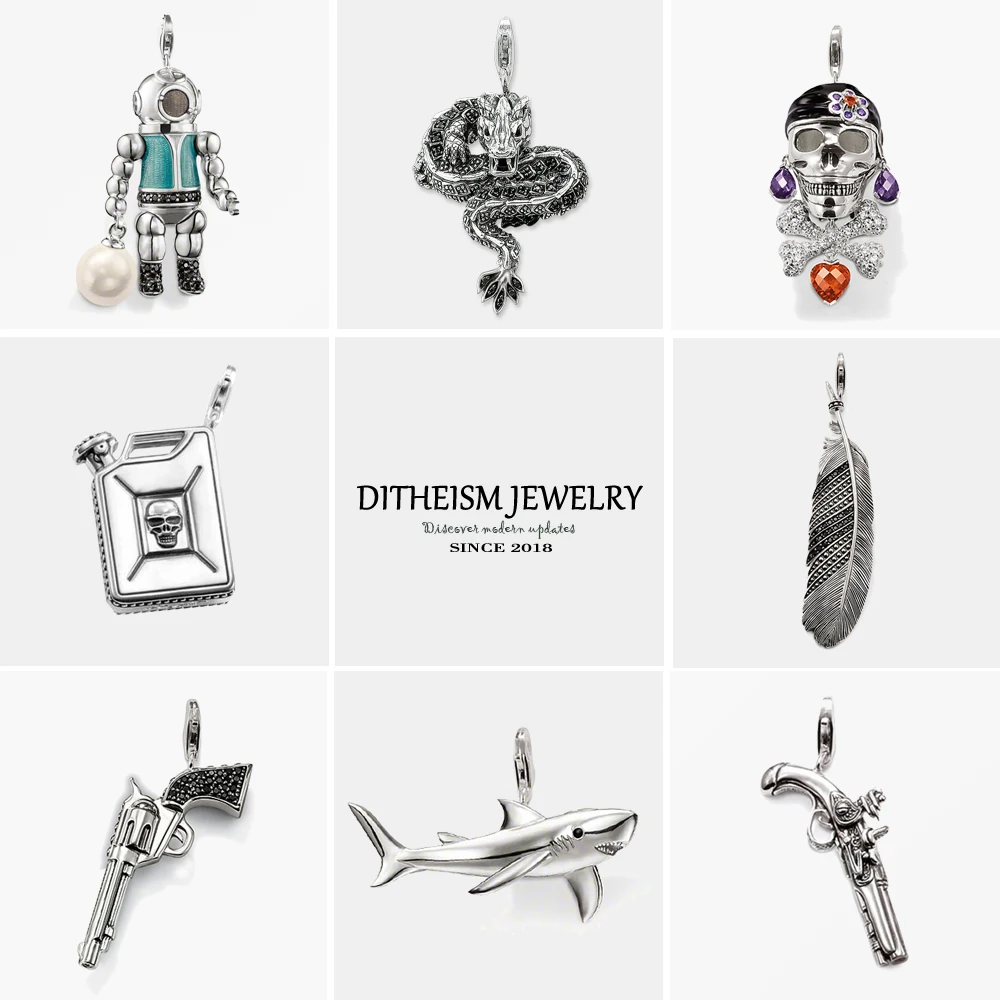 Подвески в виде дракона с карабином ювелирные изделия из 2018 стерлингового