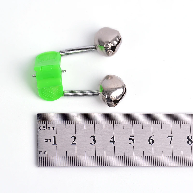 2Pcs Fishing rod bells alarm accessories Rod Clamp Bells Ring Green loud Bite Tool Jellyfish explosion hook dedicat | Спорт и