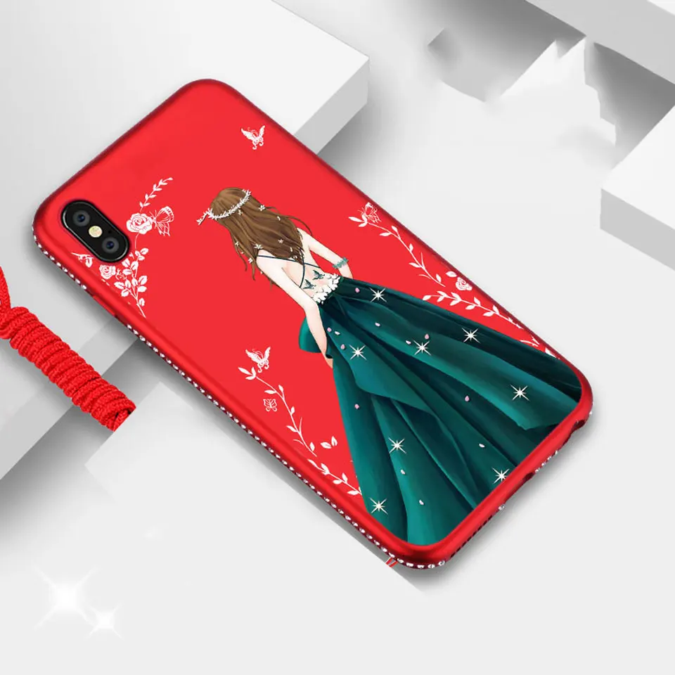 Женское платье бриллиантовый блестящий чехол ТПУ на iphone XS MAX Блестящий 8 Plus для XR SE