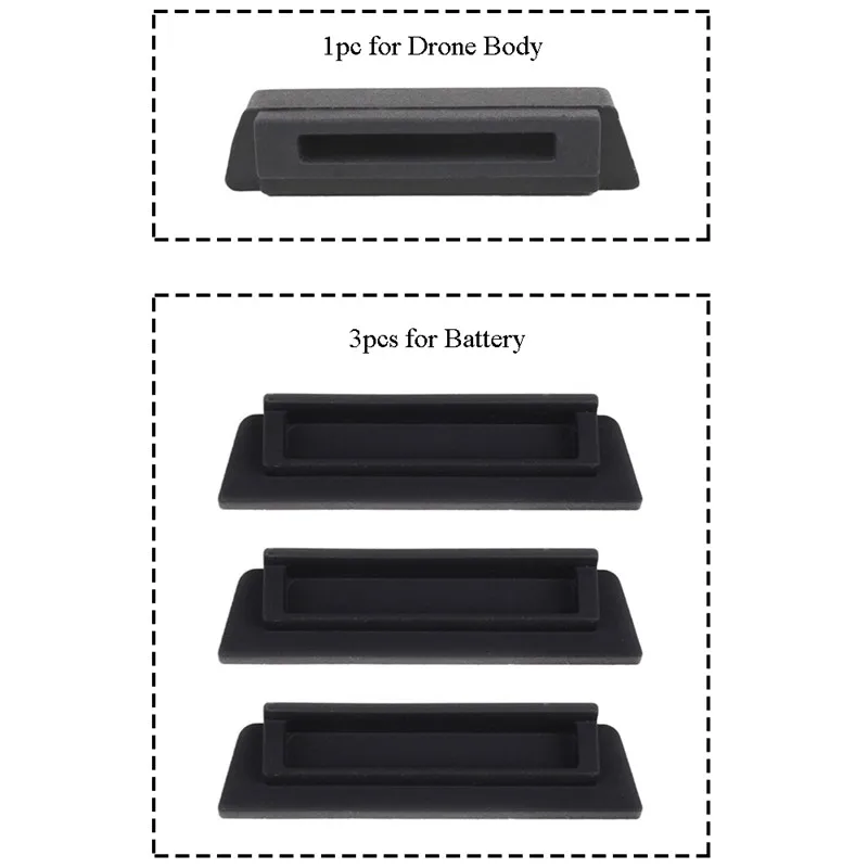 4 black combo Для DJI Mavic Pro/Platinum Дрон и батарейный терминал водостойкий пылезащитный чехол заглушка аксессуар - Цвет: 4 black combo