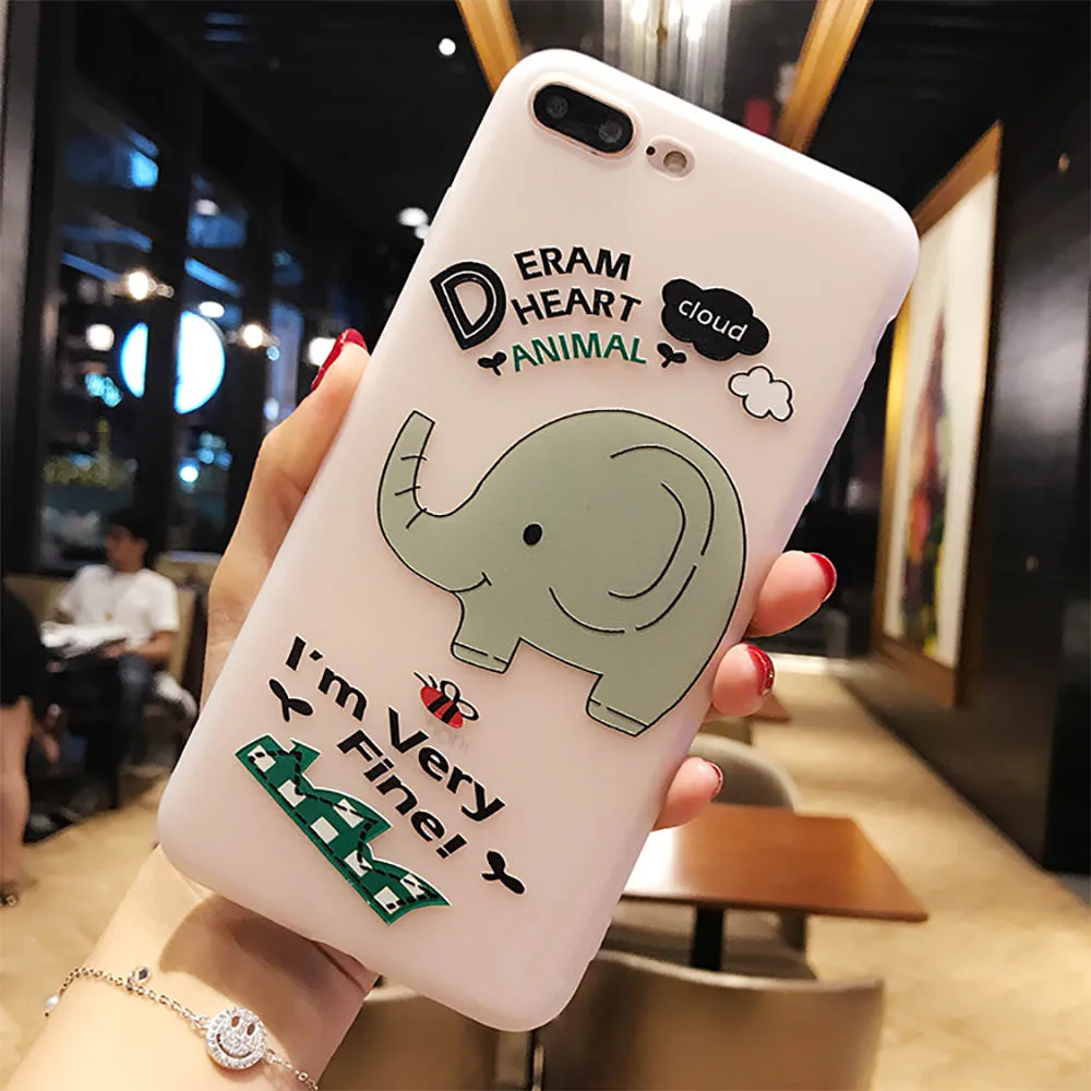 Elephant Силиконовый чехол для телефона для iPhone 7 8 Plus X летняя задняя крышка с фруктовым арбузом для iPhone Xs XR 6 6S Plus Мягкий ТПУ чехол s - Цвет: Elephant