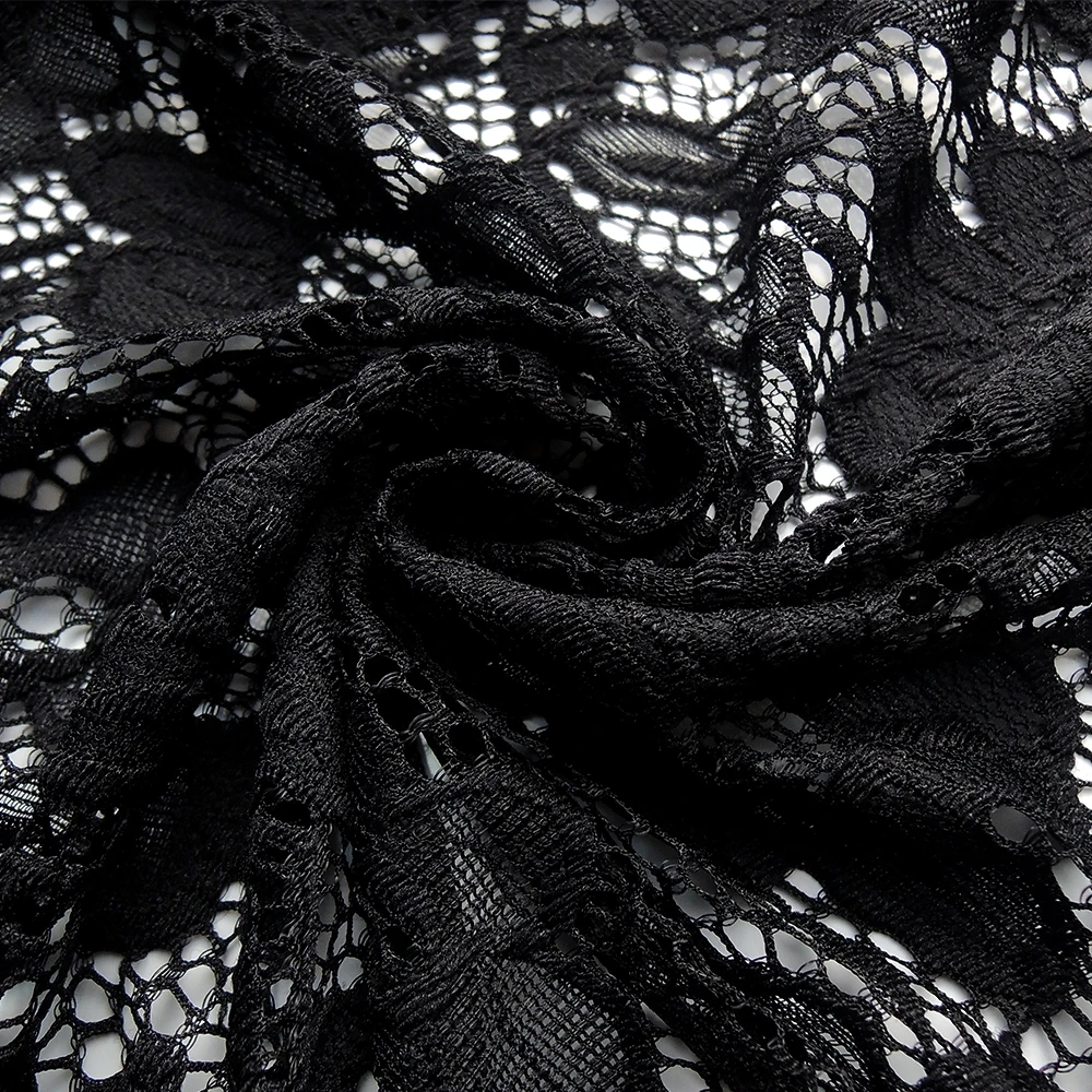 Womens Plus Size Elegant Long Sleeve Floral Lace Black Color T Shirt Women Ladies Tee Shirts 6XL 7XL 8XL H009