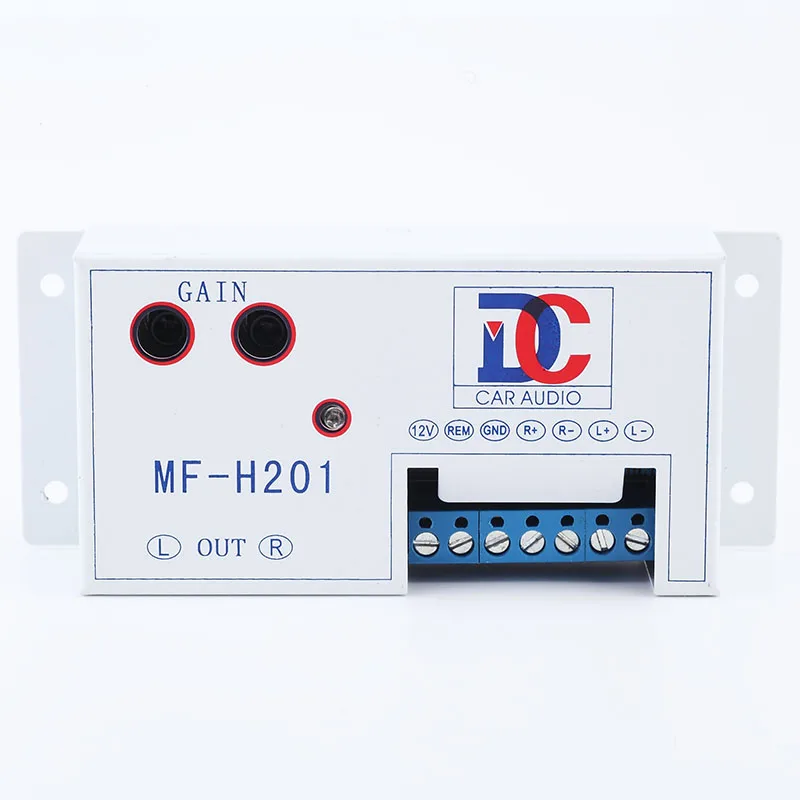 Адаптер для автомобильного динамика на RCA регулируемый белый аудиоусилитель