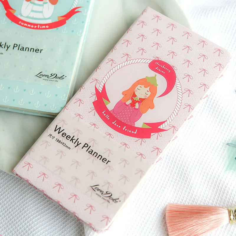 Милый блокнот Lovedoki для девушек дневник Еженедельный план чистый бумажный 2018
