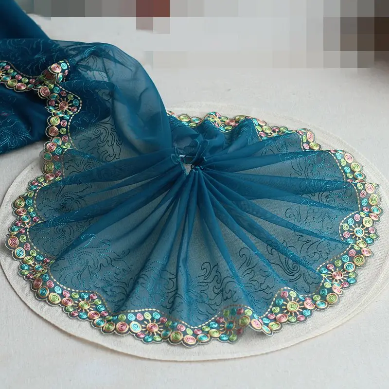 2yards 1 lot 2yards/lot 7.49 дюйм(ов) широкий вышитый тюль Кружево отделкой сетки кружевной отделкой~ 2 цвета~ высокое качество - Цвет: 2yards 1 lot