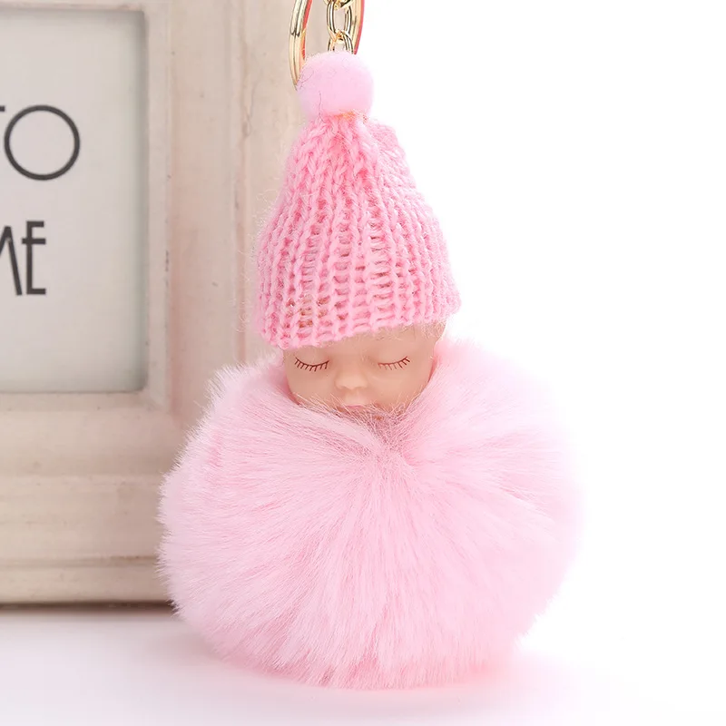 Новый брелок для сна детской куклы помпон шарик из кроличьего меха автомобильный